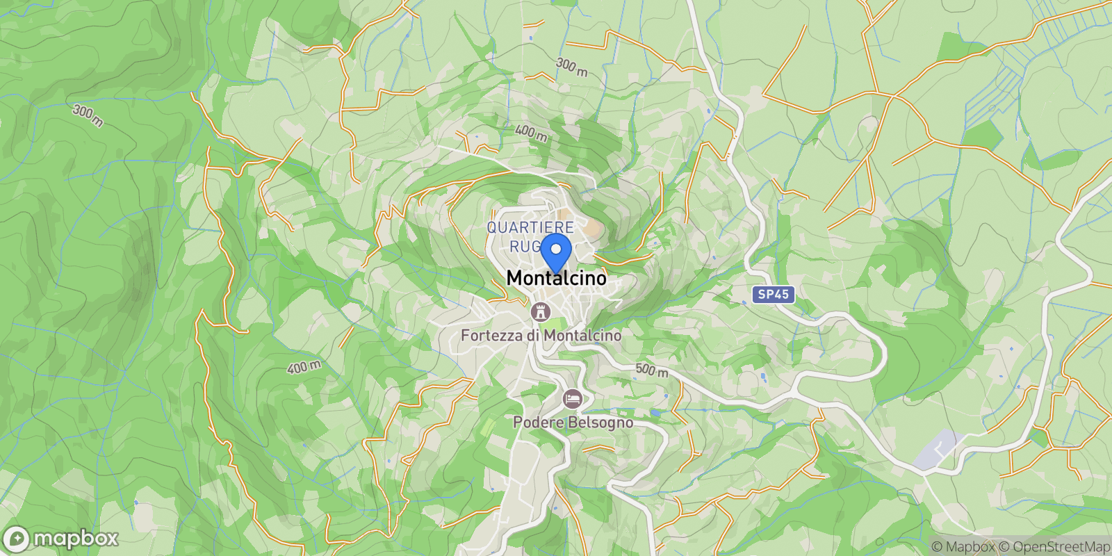 Map showing SP 14, Tuscany, Italy.