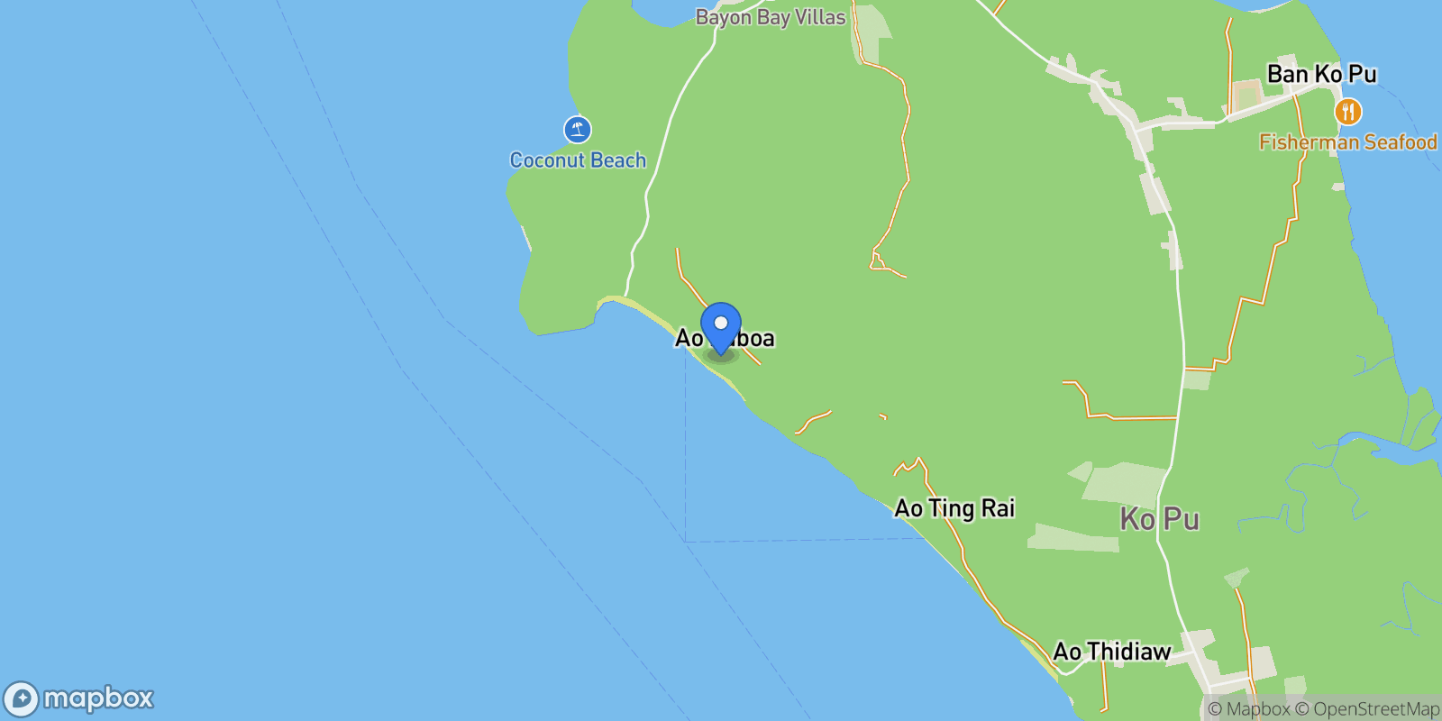 Map showing Krabi,, Ko Siboya, Krabi, Thailand.
