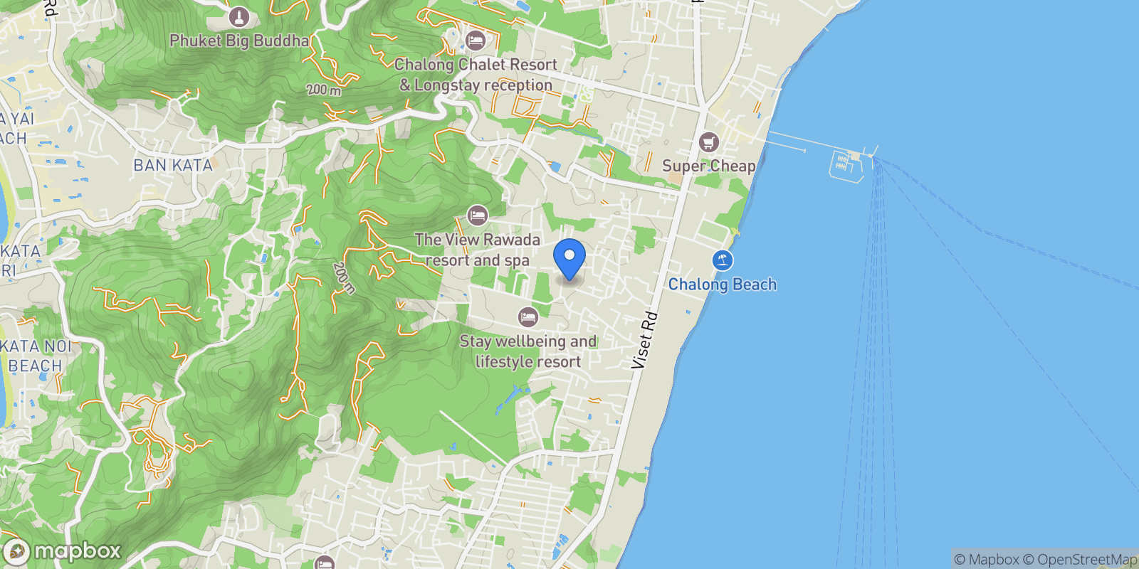 Map showing Phuket,, Rawai, Phuket, Thailand.