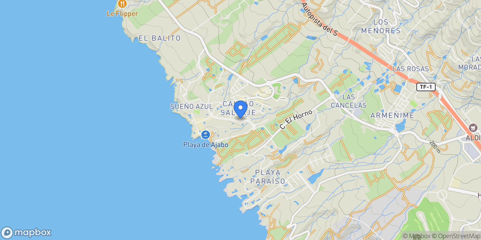 Map showing Avenida de la Galga, Callao Salvaje, Adeje, Canary Islands.