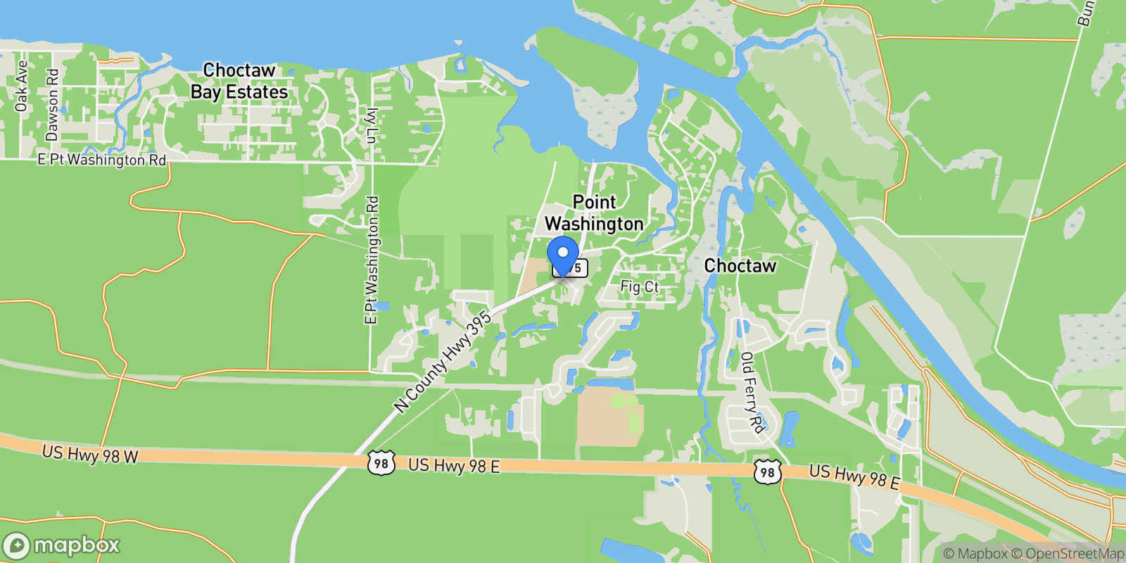 Map showing 20 Big Oak Lane , Santa Rosa Beach, FL 32459, Santa Rosa Beach, Florida, United States.
