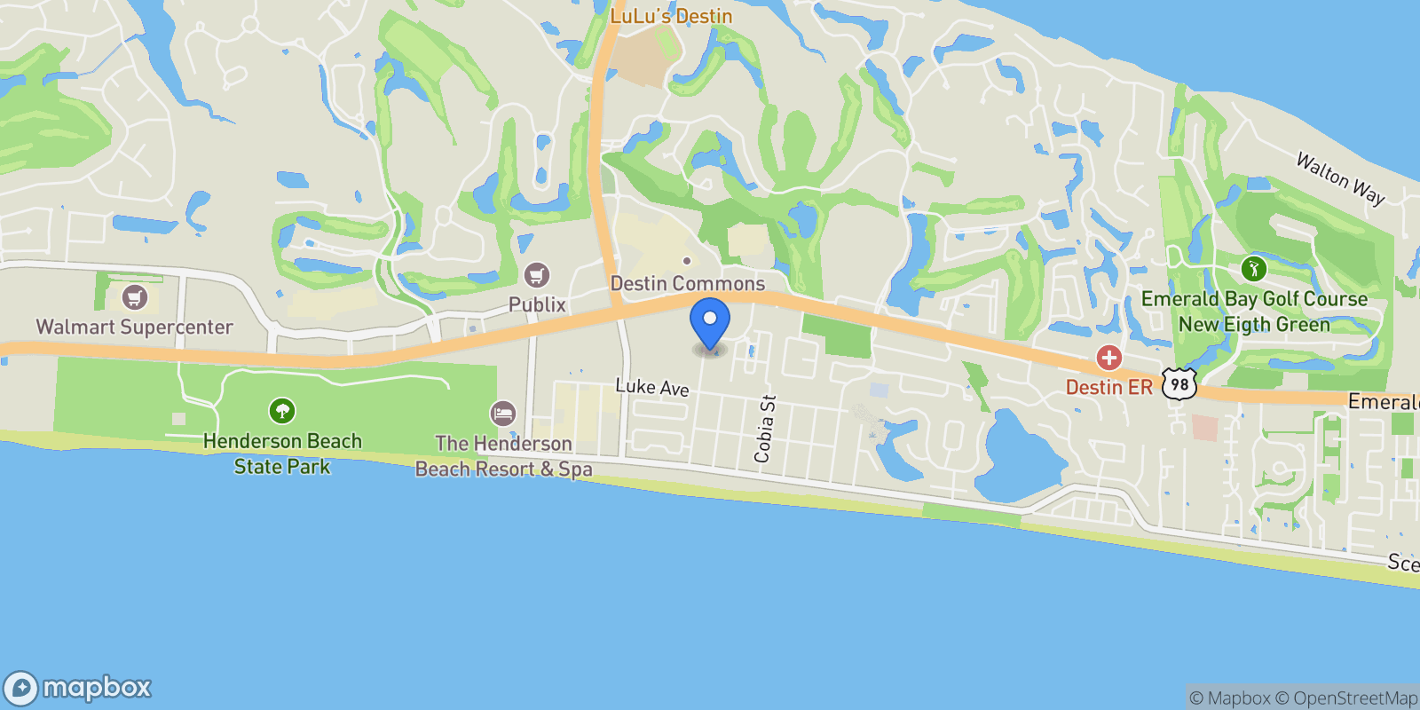 Map showing 125 Crystal Beach Drive 140, Destin, FL 32541, Destin, Florida, United States.