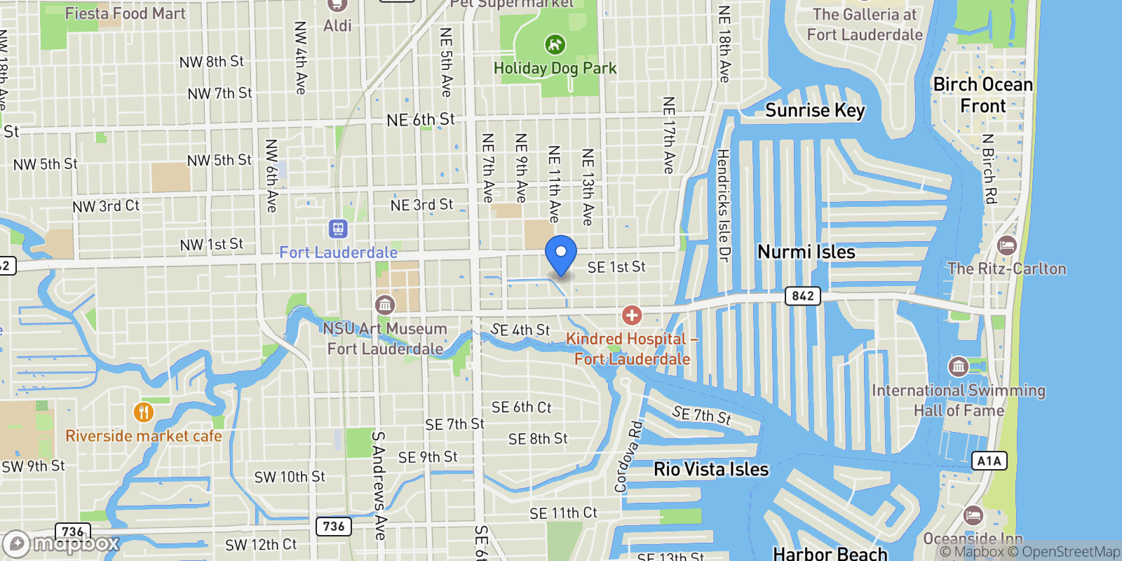 Map showing 116 SE 11th Ave #116, Fort Lauderdale, Florida, United States.