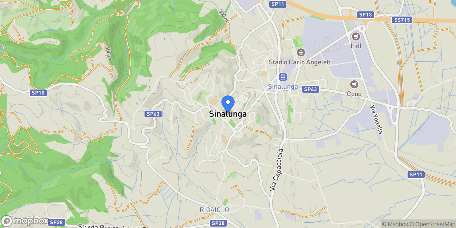 Map showing Sinalunga, Tuscany, Italy.