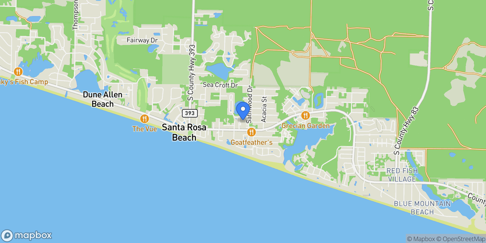 Map showing 48 Asher Way , Santa Rosa Beach, FL 32459, Santa Rosa Beach, Florida, United States.