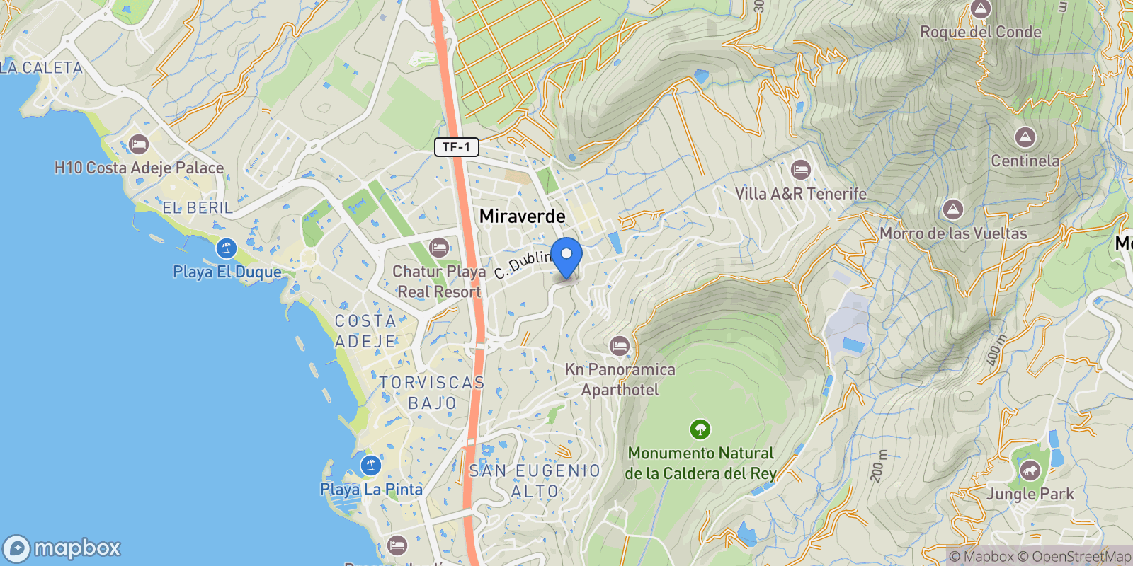 Map showing Calle Andorra, Costa Adeje, Adeje, Canary Islands.