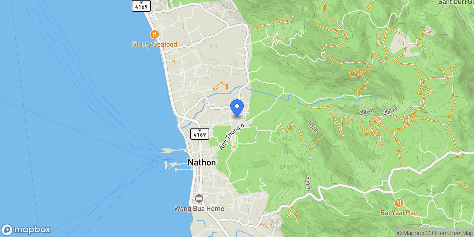 Map showing Surat Thani,, Koh Samui, Surat Thani, Thailand.