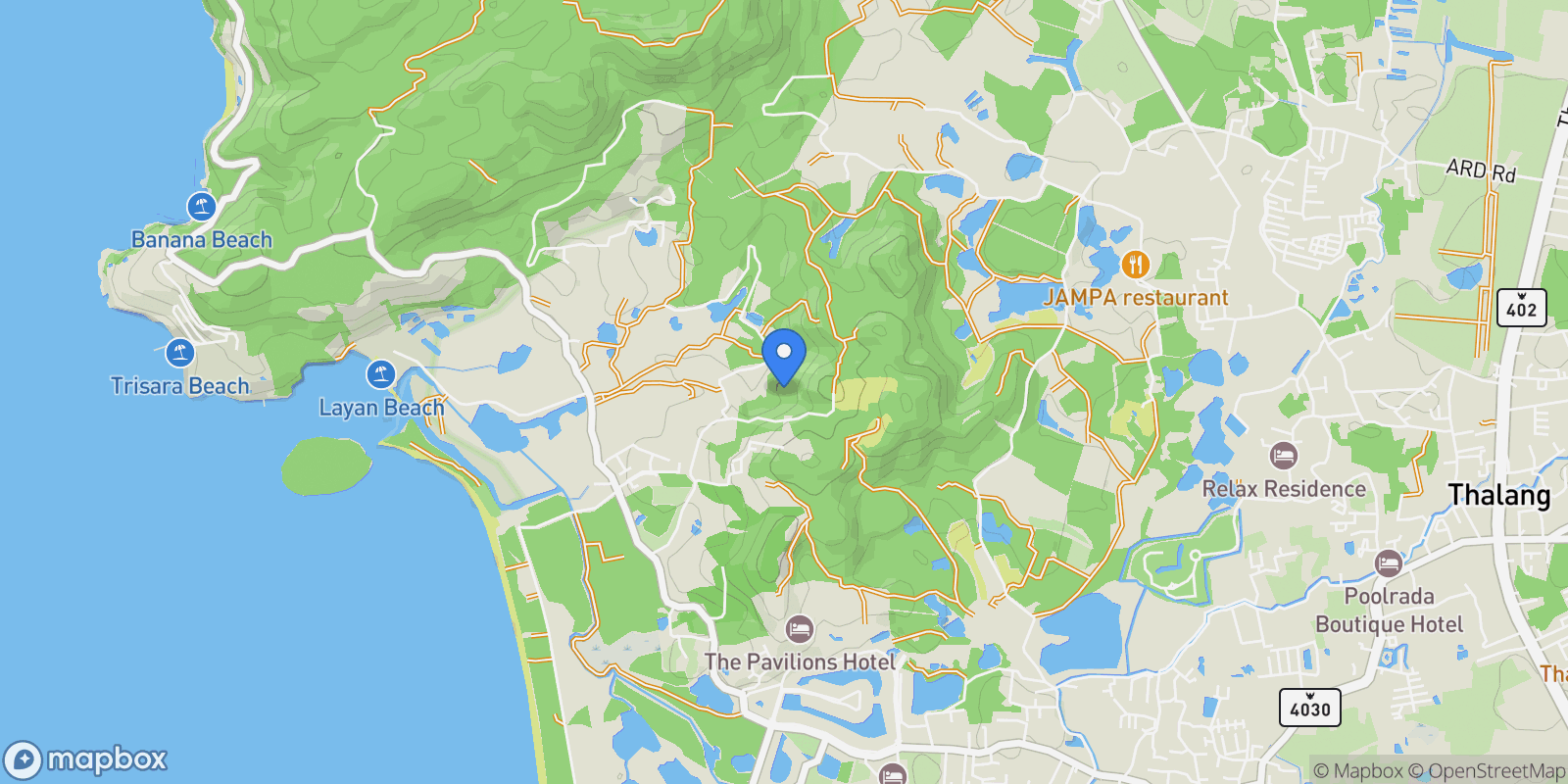 Map showing Phuket,, Choeng Thale, Phuket, Thailand.