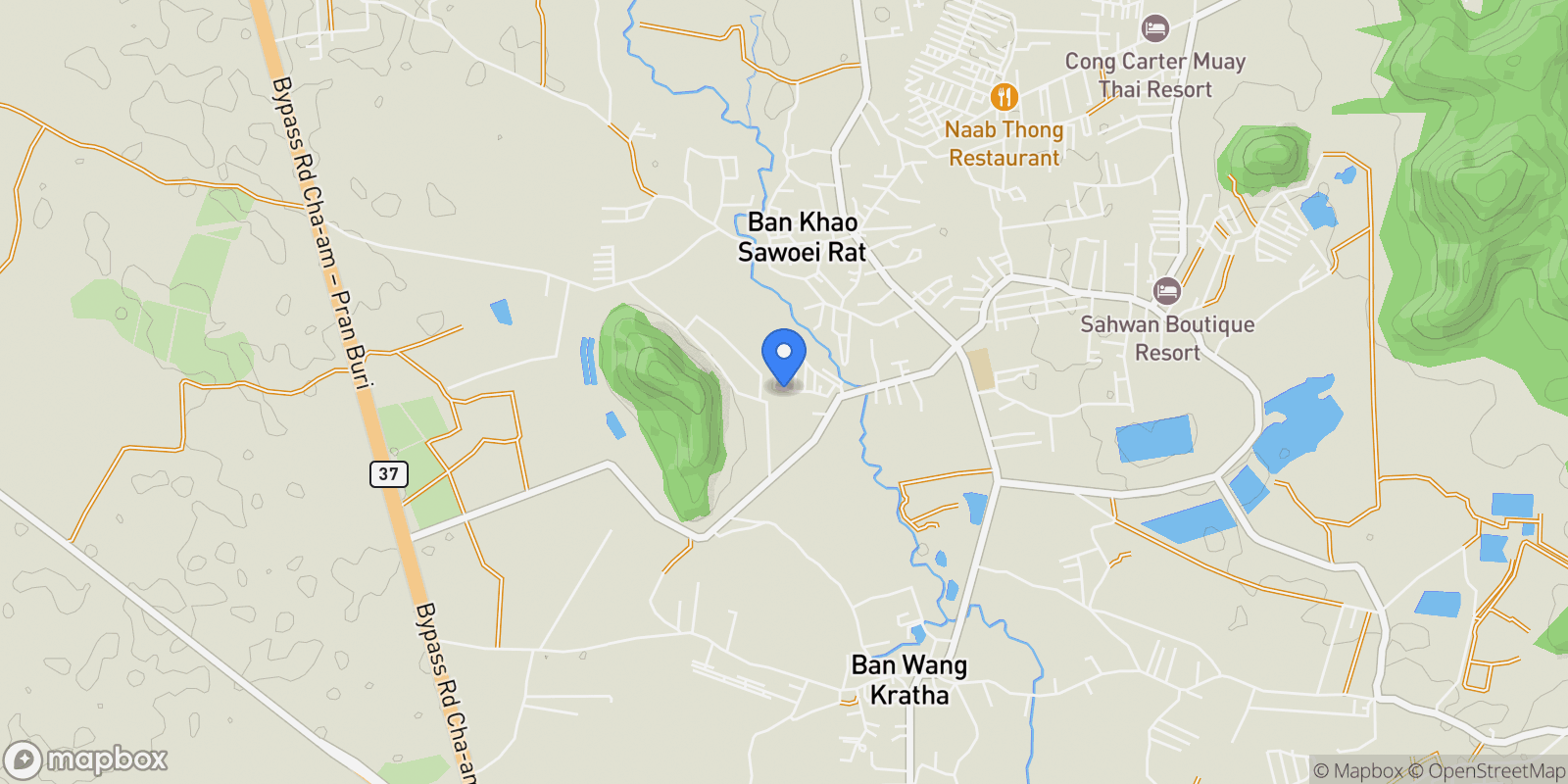 Map showing Prachuap Khiri Khan,, Thap Tai, Tanintharyi Region, Thailand.
