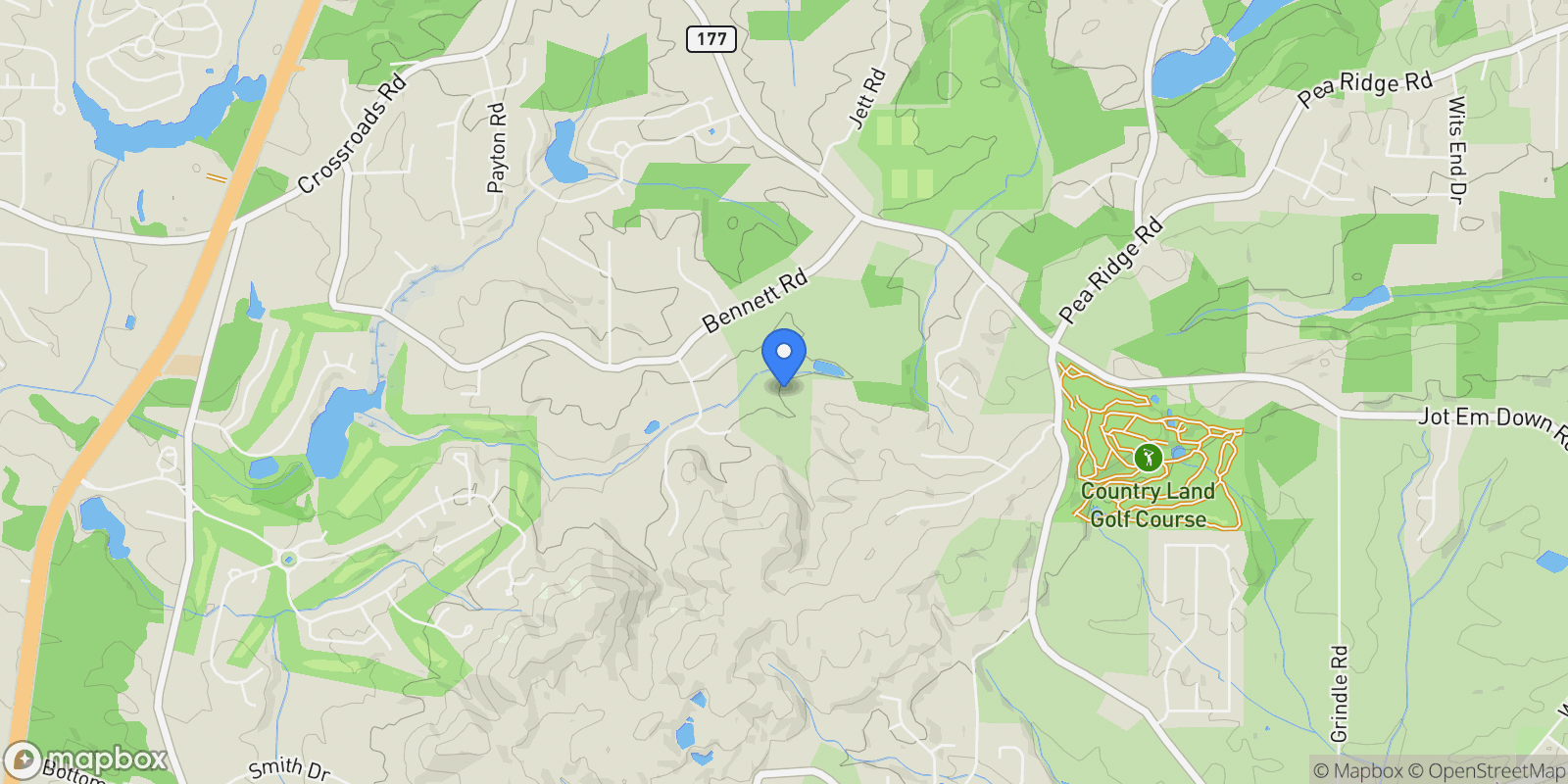 Map showing 7160 Bennett Road, Cumming, GA 30041, Cumming, Georgia, United States.
