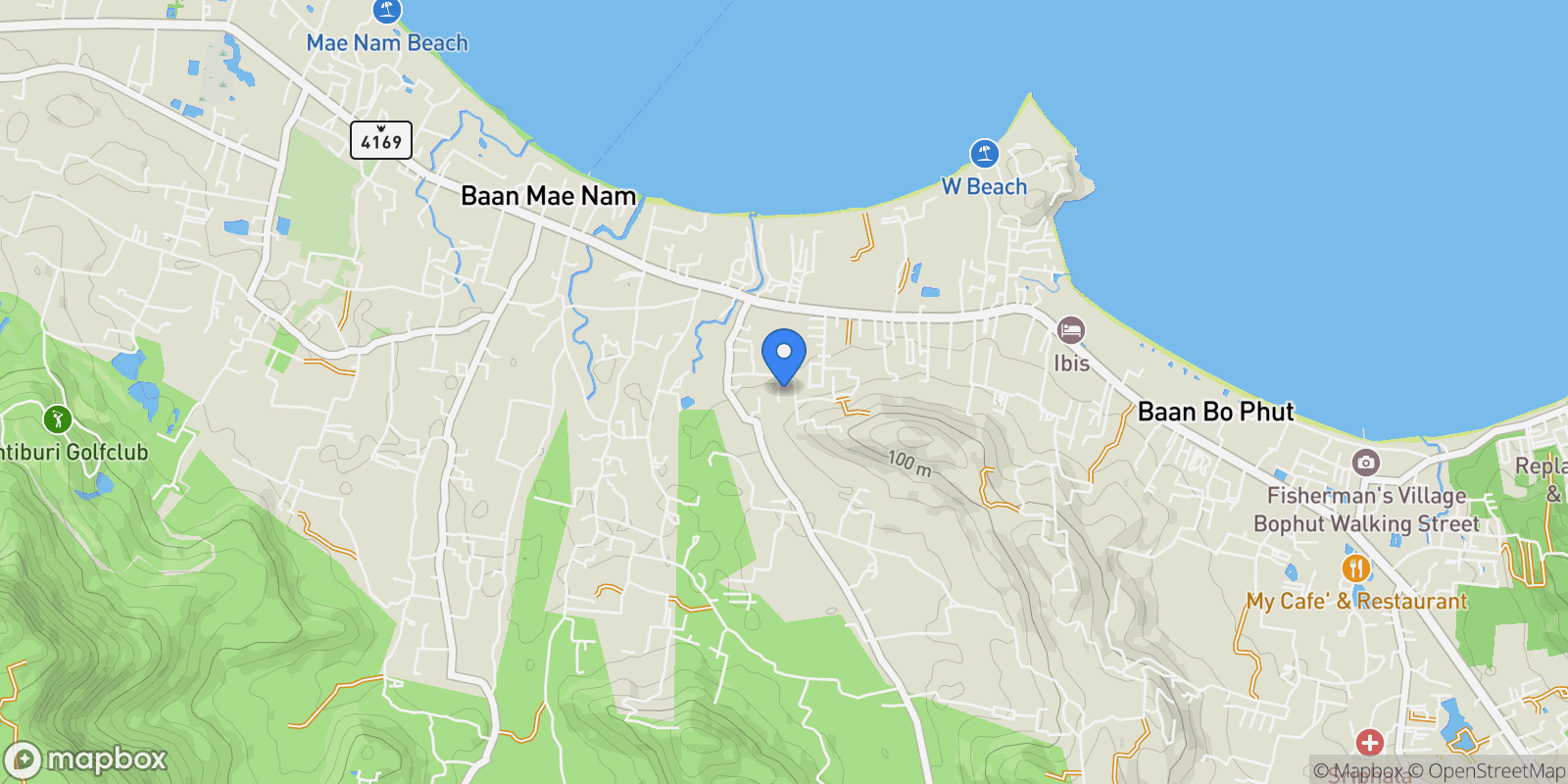 Map showing Surat Thani,, Koh Samui, Surat Thani, Thailand.