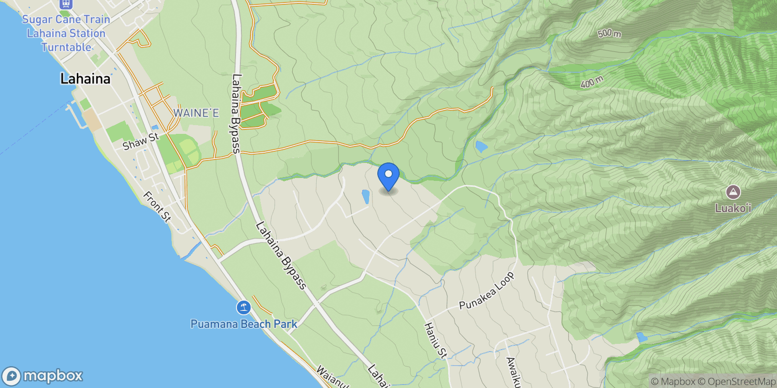 Map showing 85 Lau Awa Pl, Lahaina, HI 96761, Lahaina, Hawaii, United States.