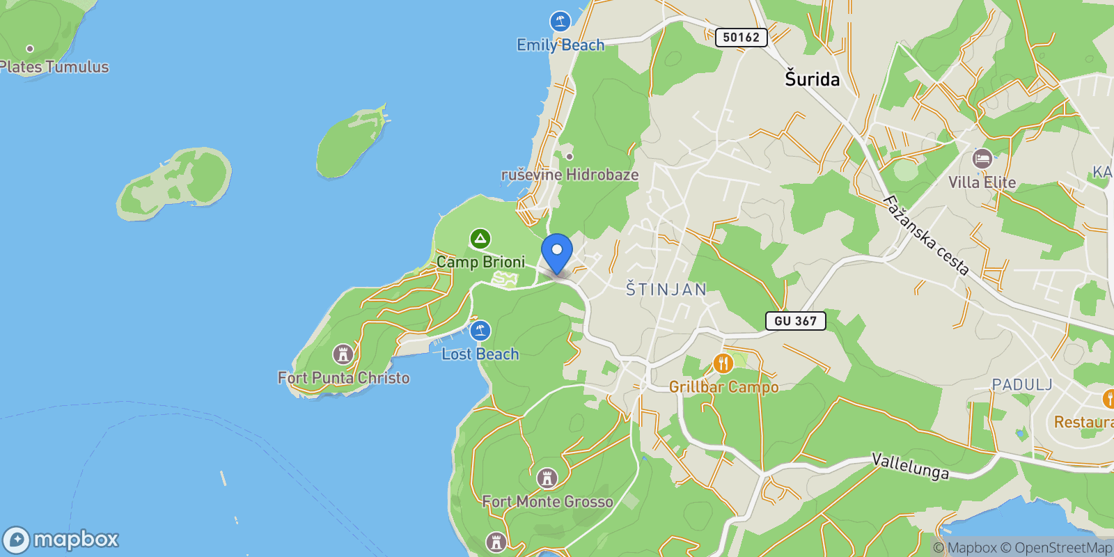 Map showing Grad Pula, Istria County, Croatia.