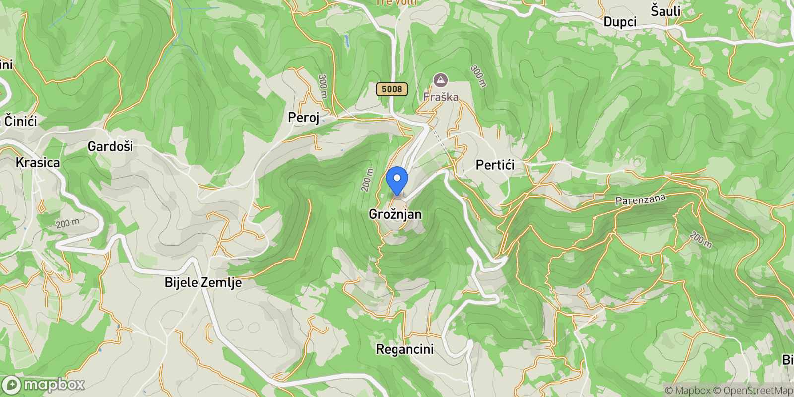 Map showing Groznjan, Istria County, Croatia.