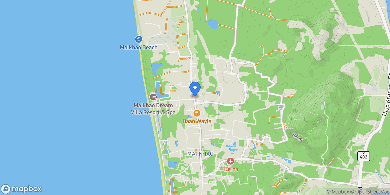 Map showing Phuket,, Mai Khao, Phuket, Thailand.