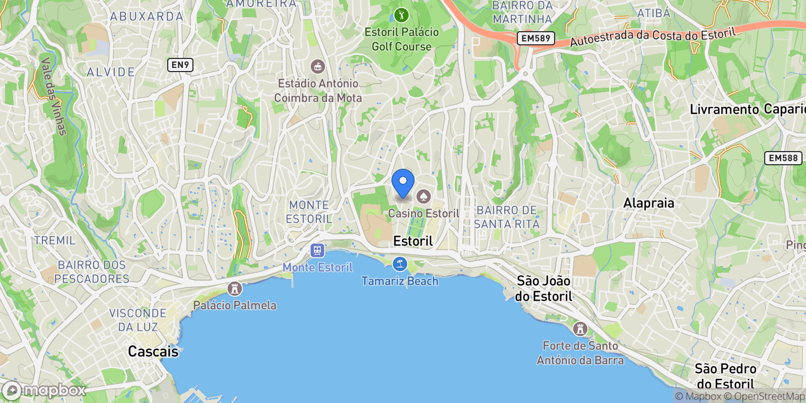 Map showing 2765-253 Estoril, Portugal, Estoril, Cascais e Estoril, Lisbon.