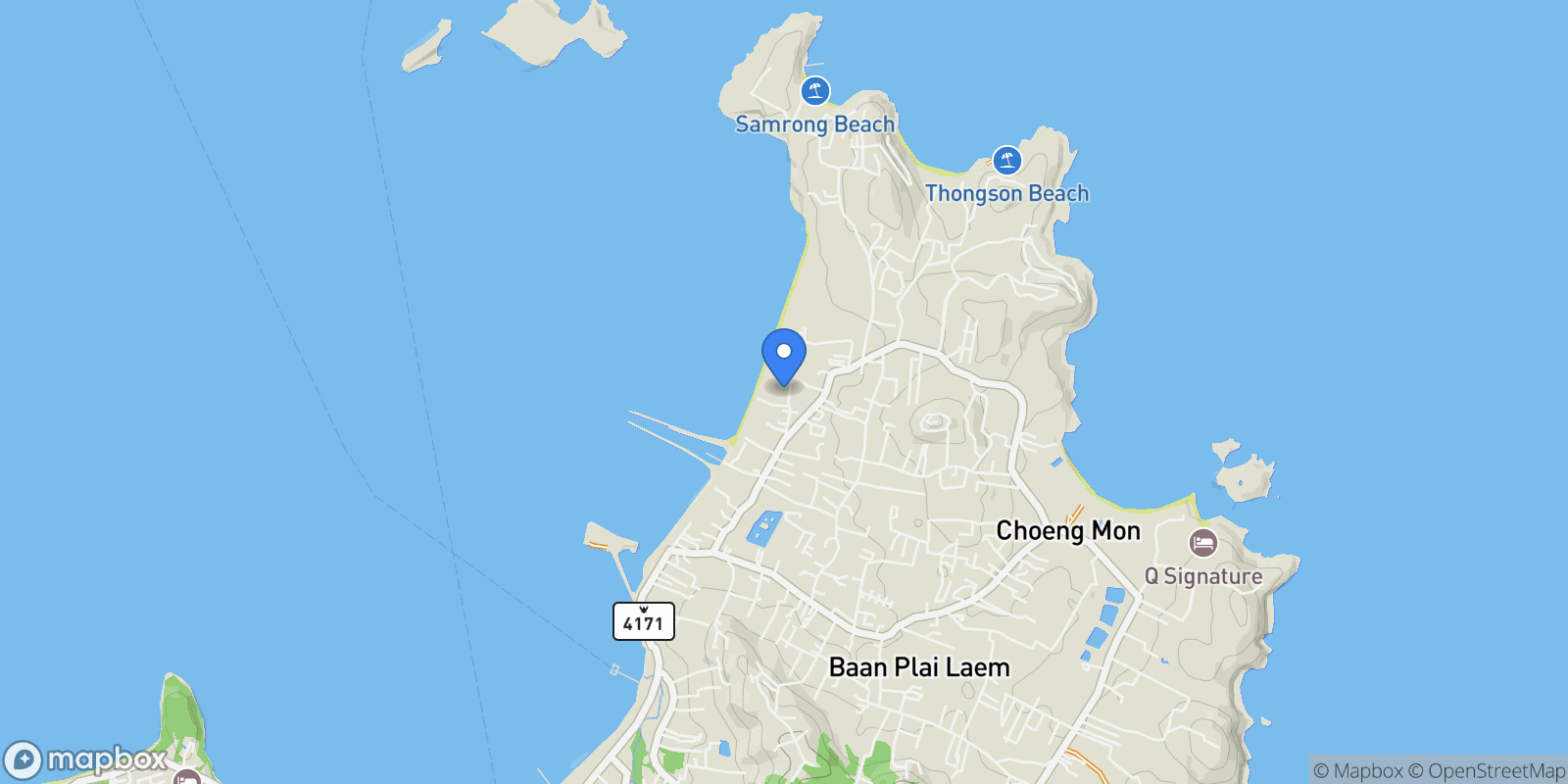 Map showing Surat Thani,, Koh Samui, Surat Thani, Thailand.