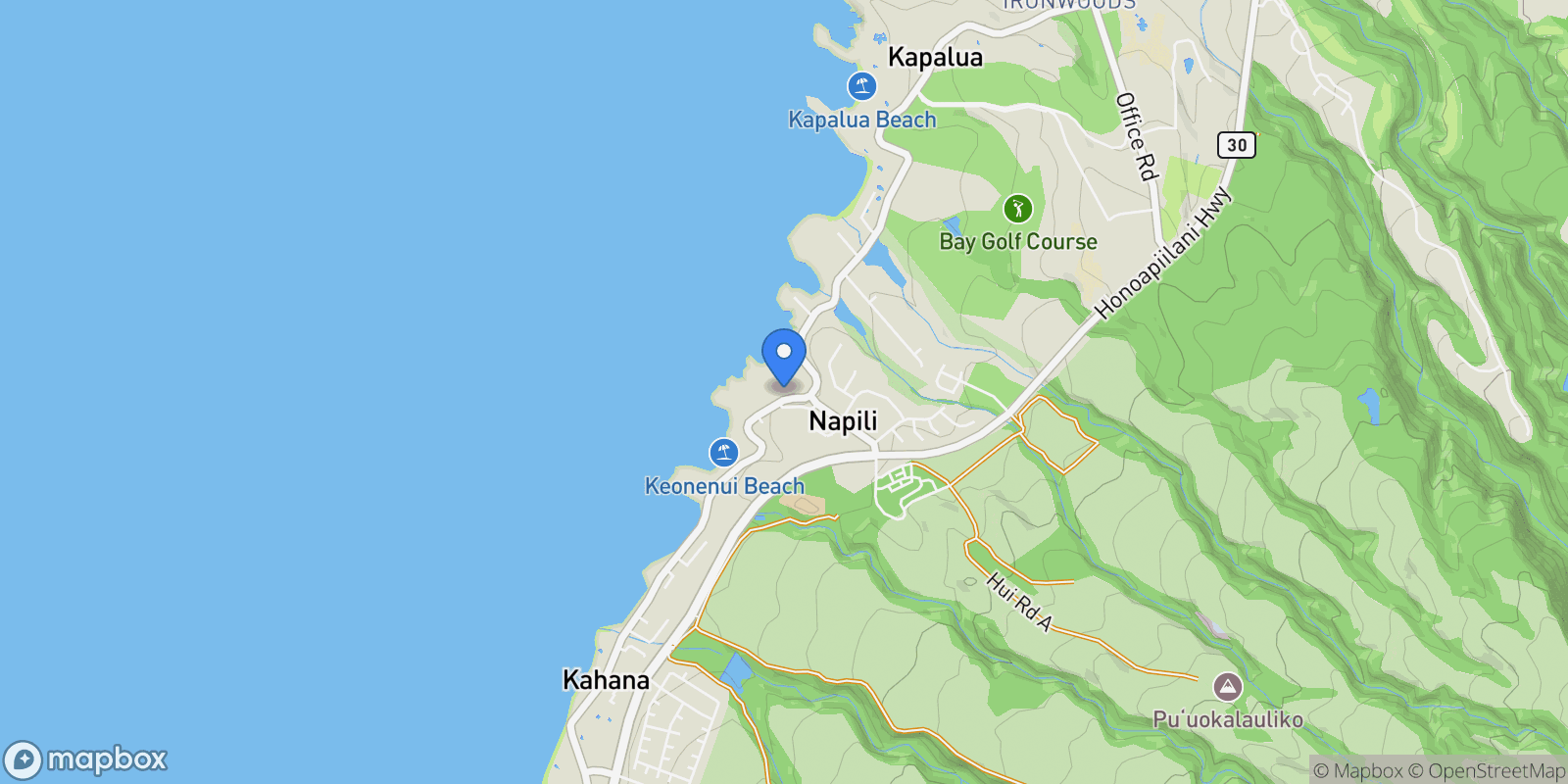 Map showing 5045 LOWER HONOAPIILANI Rd, Lahaina, HI 96761, Lahaina, Hawaii, United States.