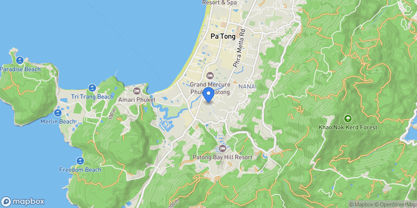 Map showing Phuket,, Pa Tong, Phuket, Thailand.