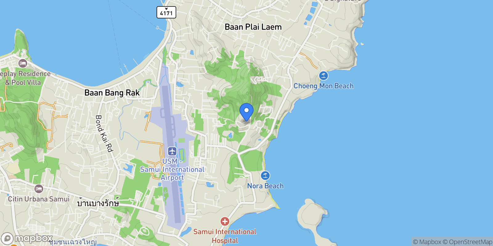 Map showing Surat Thani,, Koh Samui, Surat Thani, Thailand.