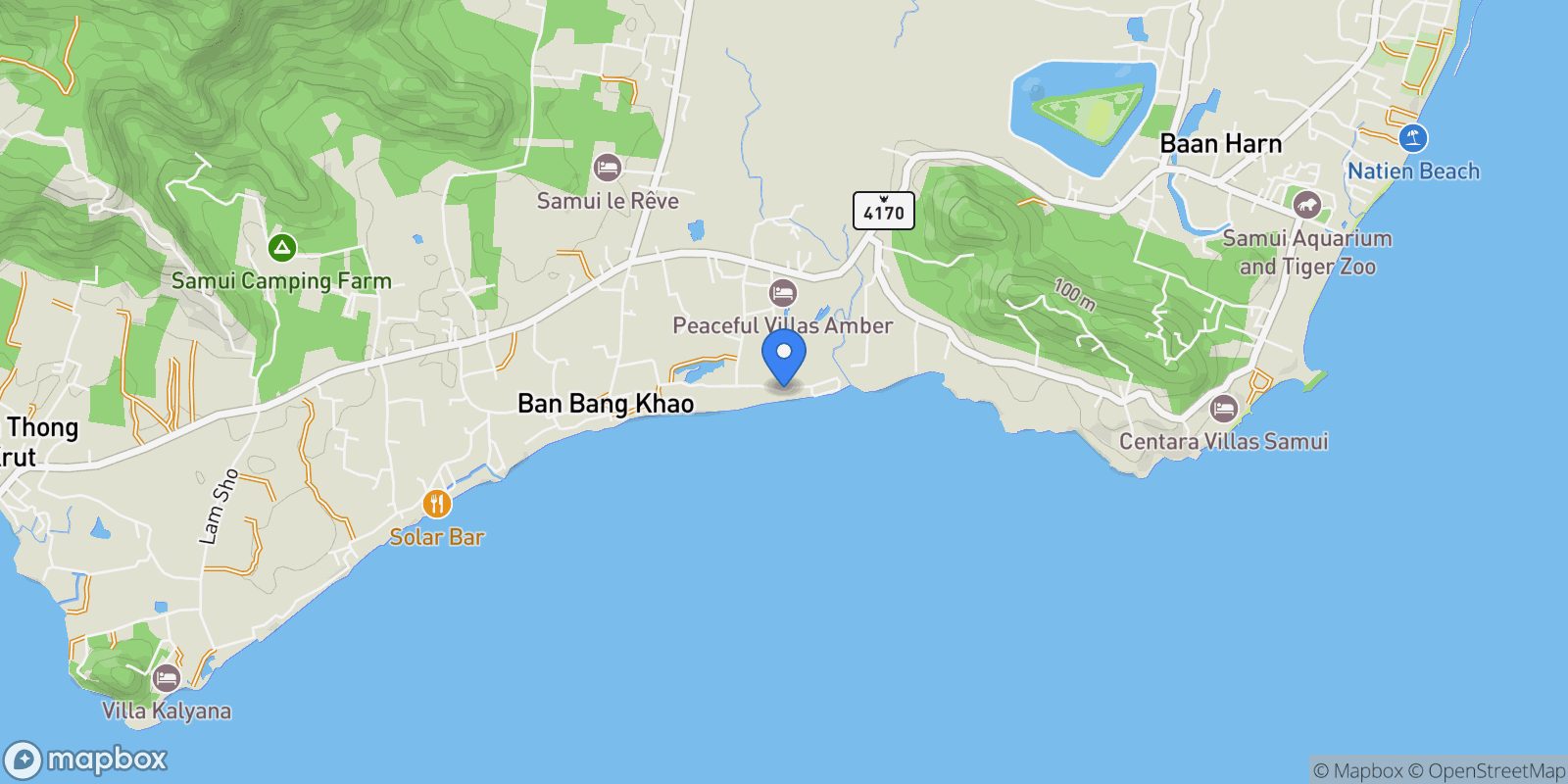 Map showing Surat Thani,, Koh Samui, Surat Thani, Thailand.