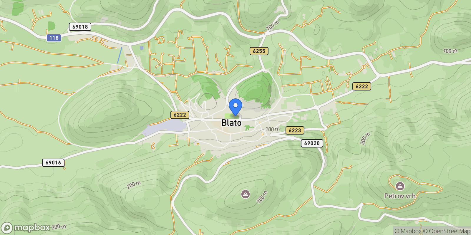 Map showing Blato, Dubrovnik-Neretva County, Croatia.