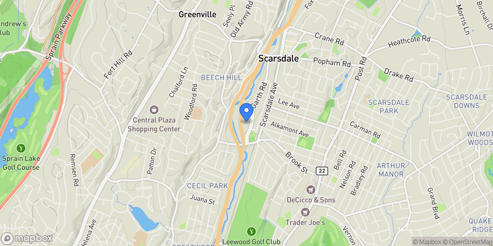 Map showing 253 Garth Road #1S, Scarsdale, NY 10583, Scarsdale, New York, United States.