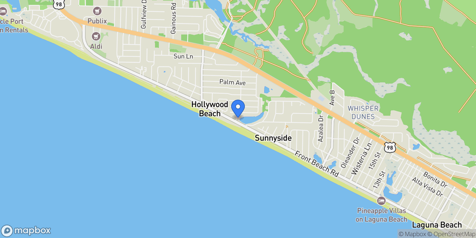 Map showing 112 Riviera Drive, Rosemary Beach, Florida, United States.