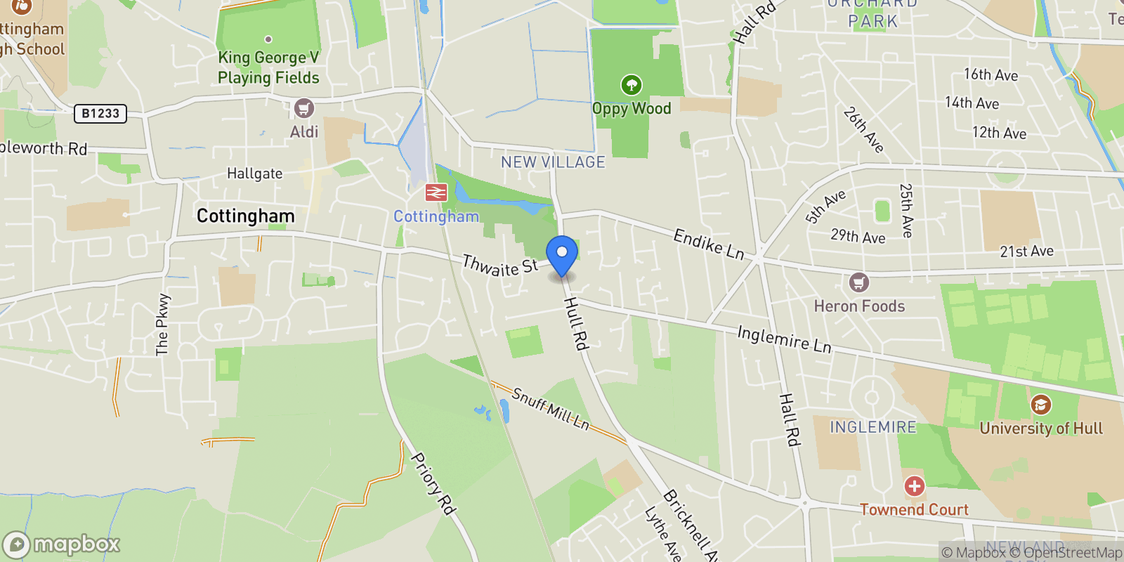 Map showing 4 Hull Road, Cottingham, Cottingham, England, United Kingdom.