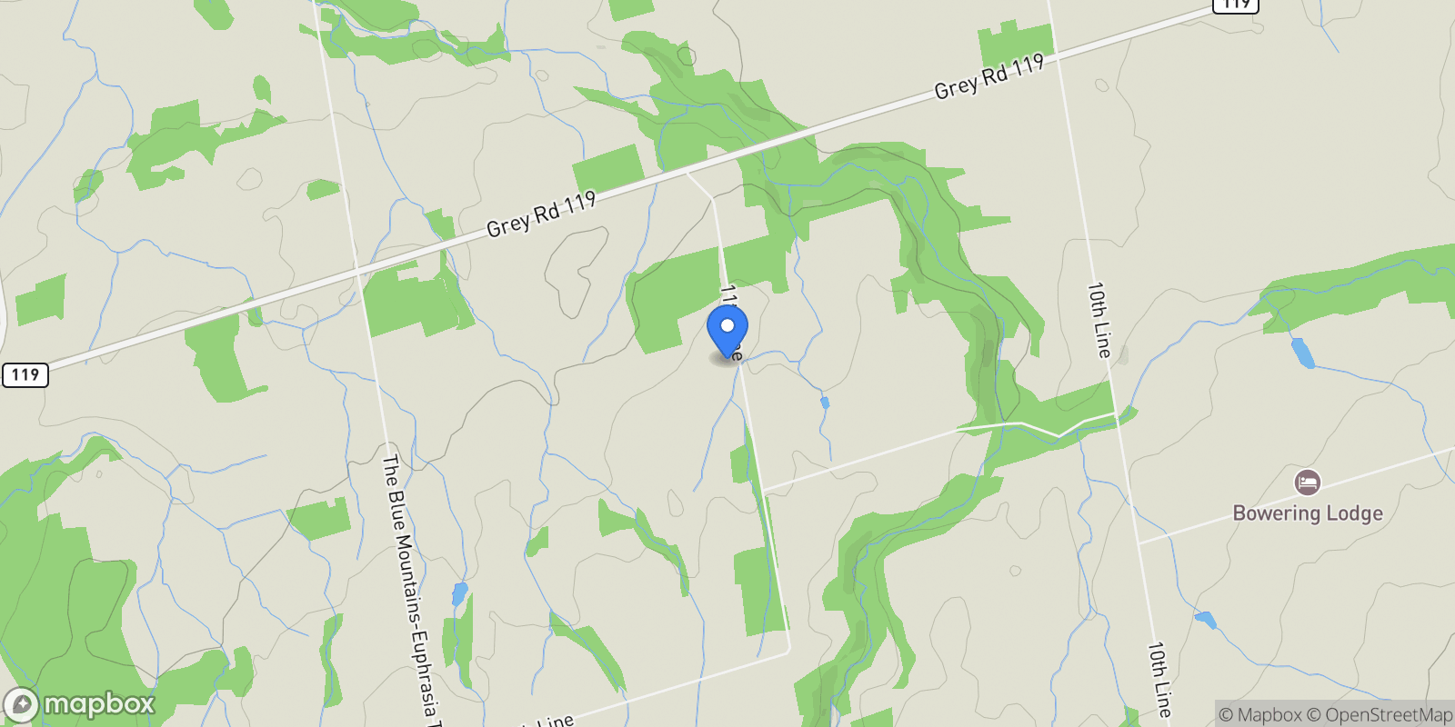 Map showing 395910 11th Line, Clarksburg, ON N0H 1J0, Clarksburg, Ontario, Canada.