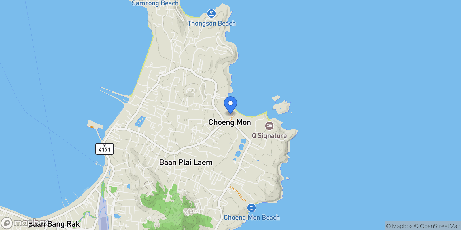 Map showing Pure Beach Club Rd, Tambon Bo Put, Amphoe Ko Samui, Chang Wat Surat Thani 84320, Thailand, Koh Samui, Surat Thani, Thailand.