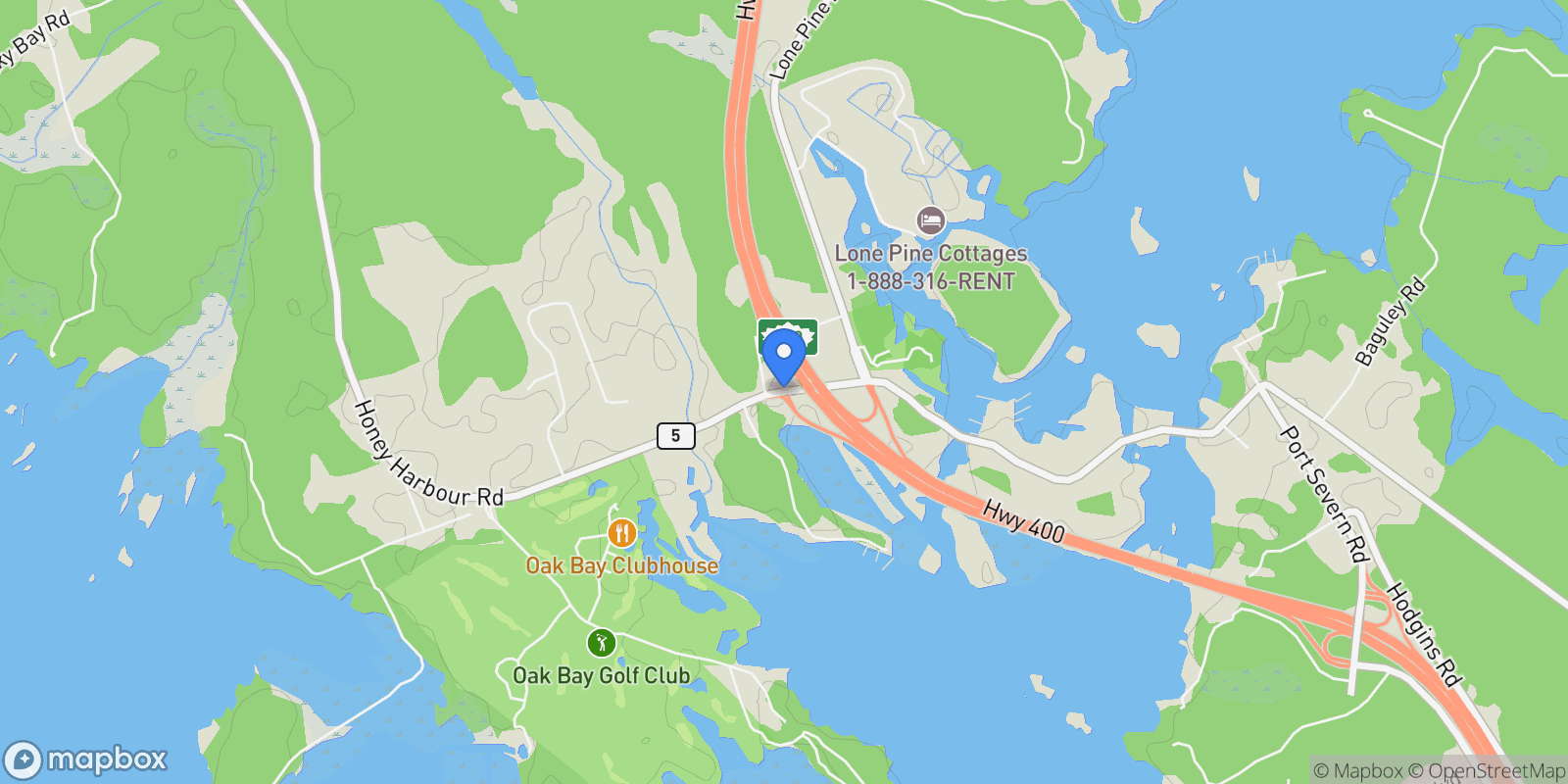 Map showing 0 Island 64, 64h & 65, Georgian Bay, ON L0K 1S0, Port Severn, Ontario, Canada.