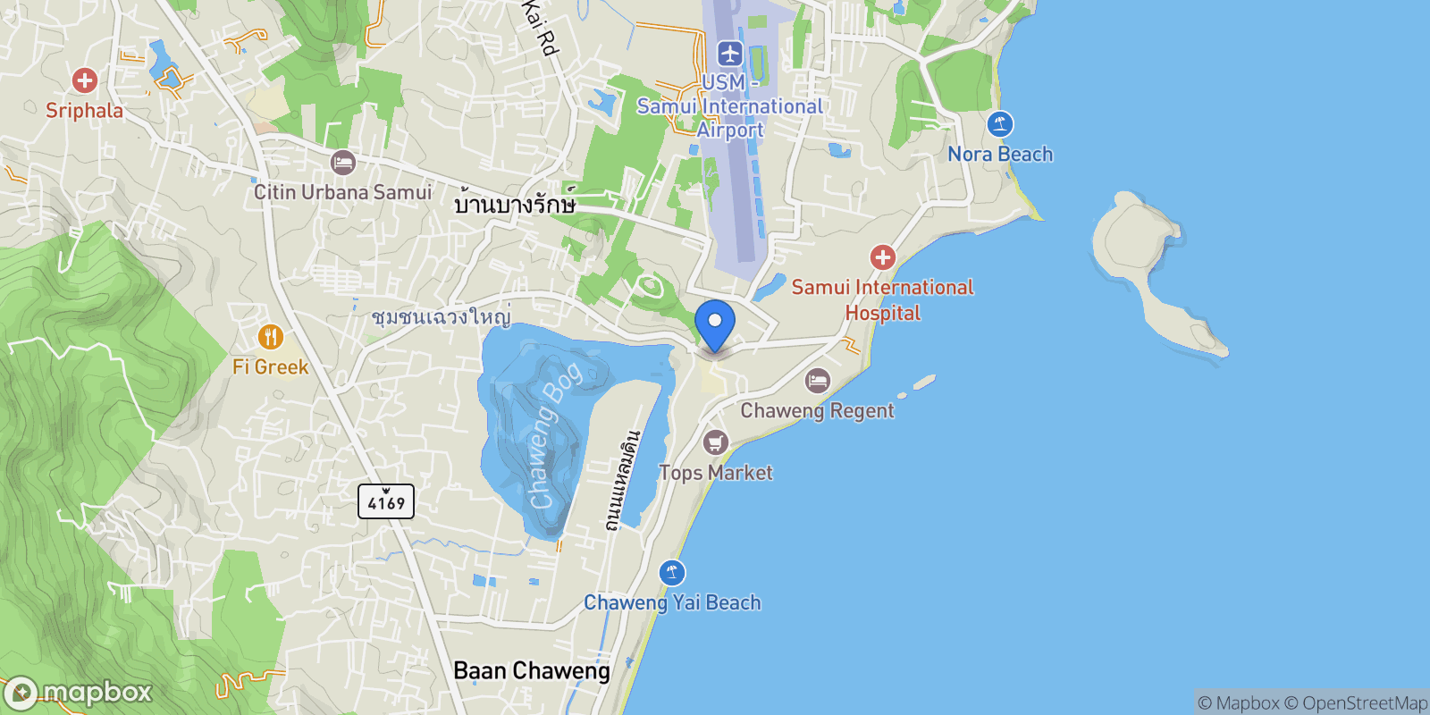 Map showing Bo Put, Ko Samui District, Surat Thani, Thailand, Koh Samui, Surat Thani, Thailand.