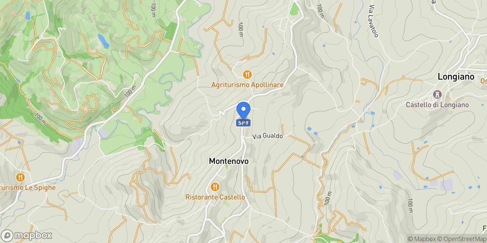 Map showing Montenovo, Emilia-Romagna, Italy.