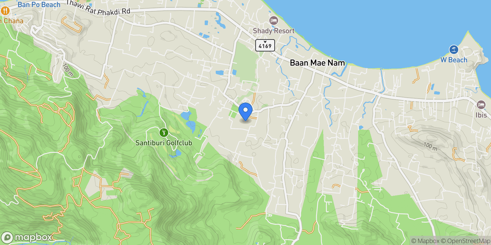 Map showing Maenam, Ko Samui District, Surat Thani, Thailand, Koh Samui, Surat Thani, Thailand.