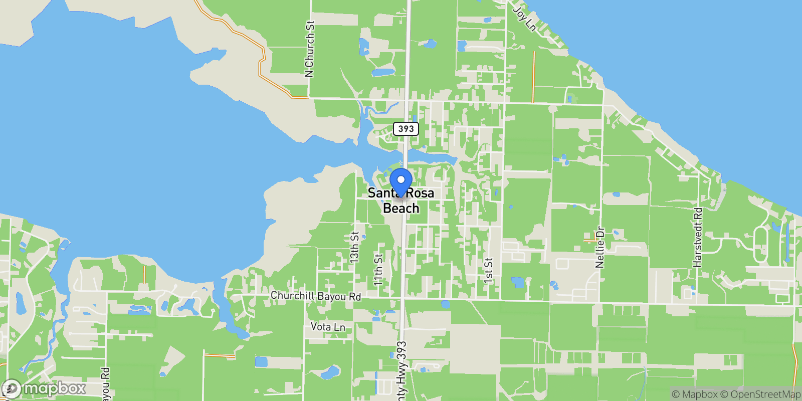 Map showing Santa Rosa Beach, Florida, United States.