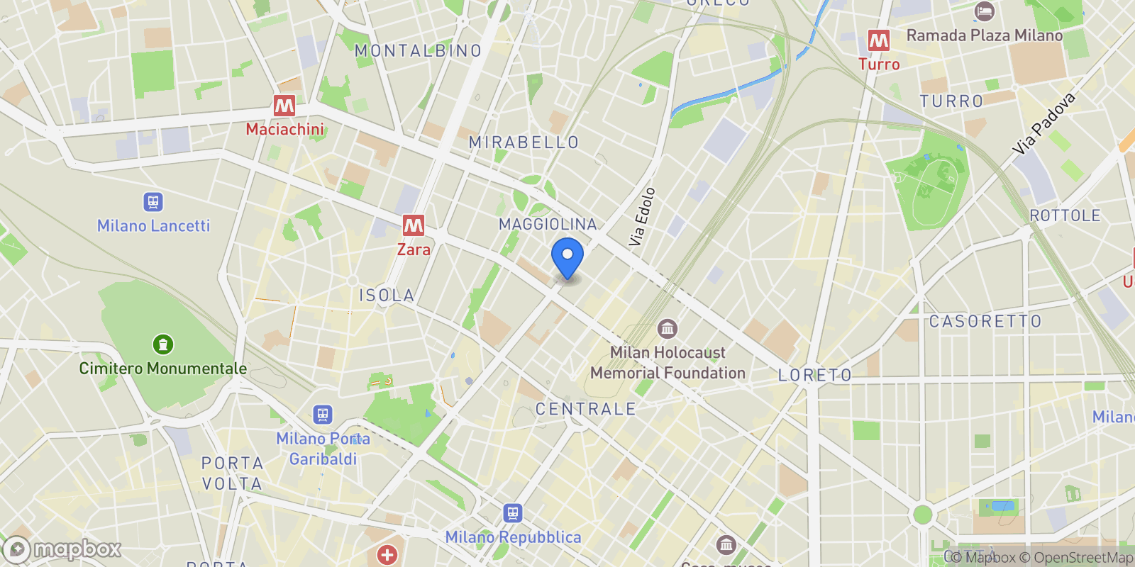 Map showing Via Melchiorre Gioia 66, Milan, Lombardy, Italy.