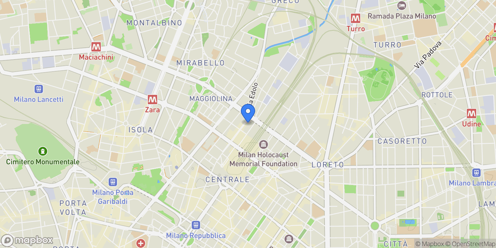 Map showing via Ponte Seveso 42, Milan, Lombardy, Italy.