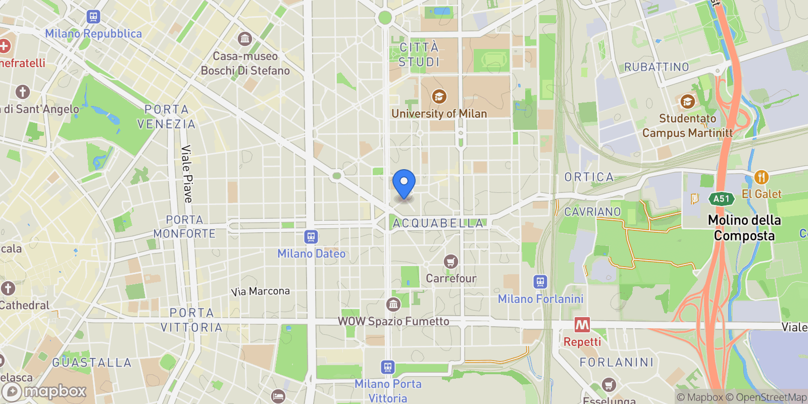 Map showing Via Giovanni da Milano 6, Milan, Lombardy, Italy.