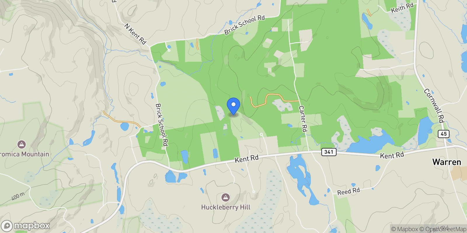 Map showing 8 Bobcat Lane, Warren, CT 06754, Warren, Connecticut, United States.