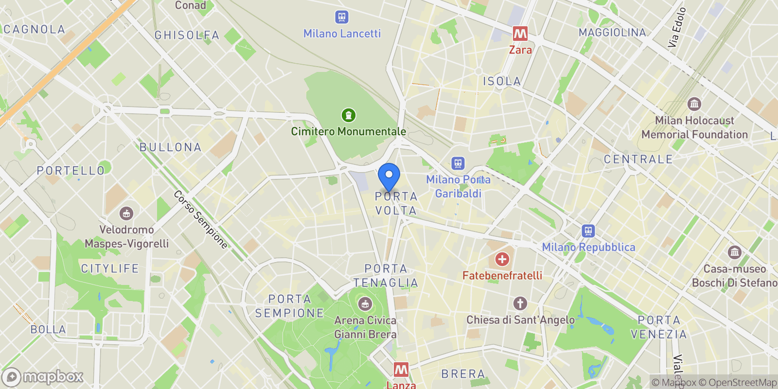 Map showing Piazzale Baiamonti 3, Milan, Lombardy, Italy.