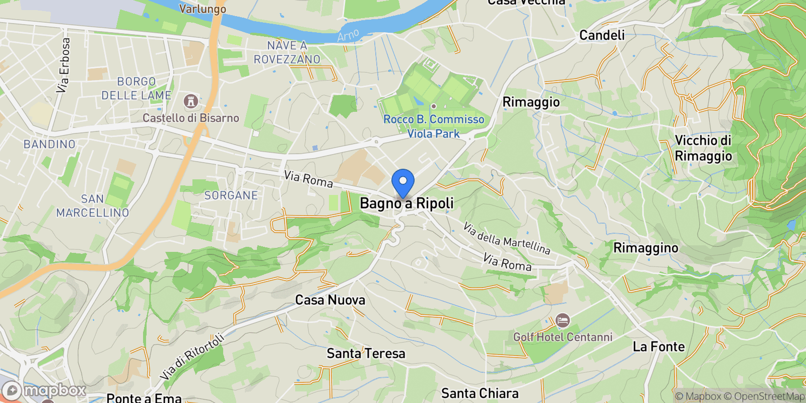 Map showing 50012 Bagno A Ripoli FI, Italy, Bagno A Ripoli, Tuscany, Italy.