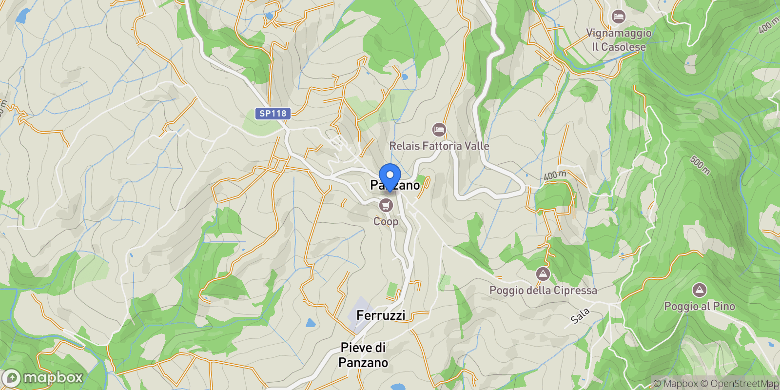 Map showing 50022 Panzano, Metropolitan City of Florence, Italy, Panzano, Tuscany, Italy.