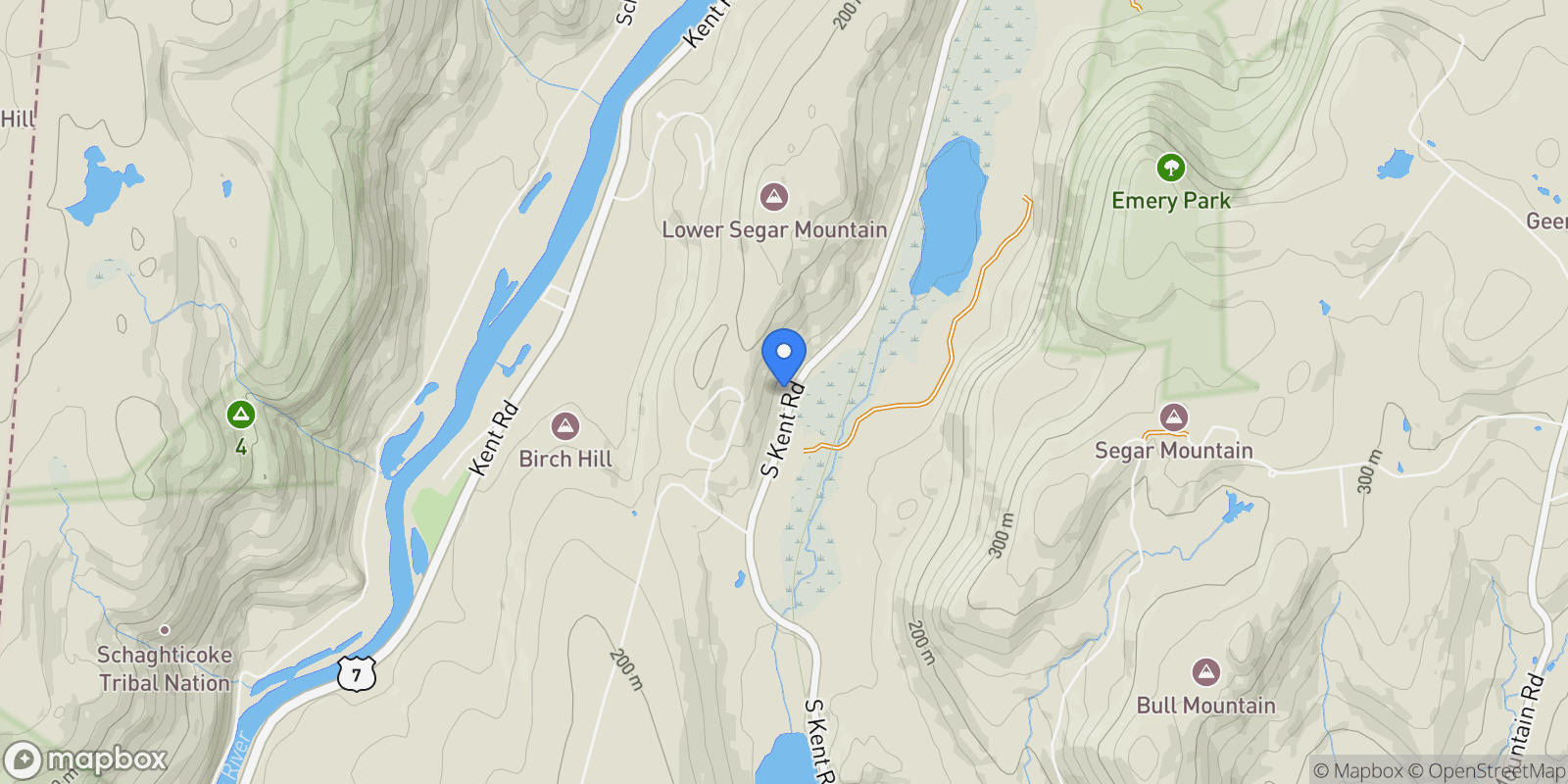 Map showing 132 South Kent Road, Kent, CT 06785, Kent, Connecticut, United States.