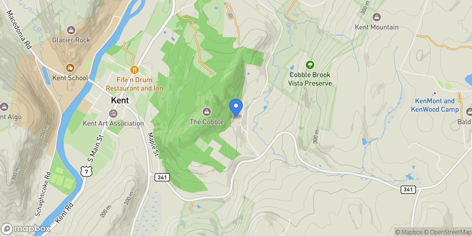 Map showing 13 Cobble Heights Road, Kent, CT 06757, Kent, Connecticut, United States.