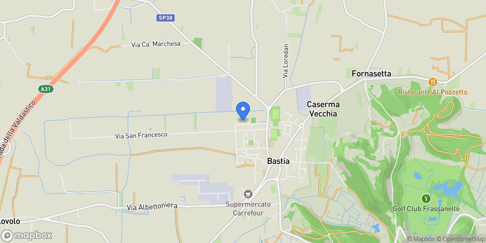 Map showing via Generale La Marmora, Veneto, Italy.