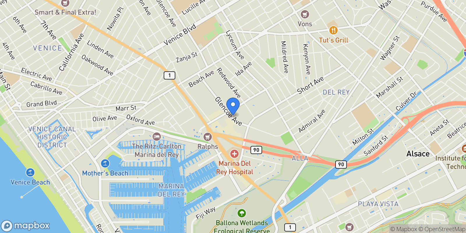 Map showing 4320 Glencoe Avenue 2, Marina del Rey, California, United States.