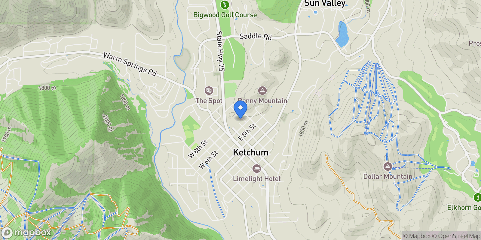 Map showing 671 Alpine Lane, Ketchum, Idaho, United States.