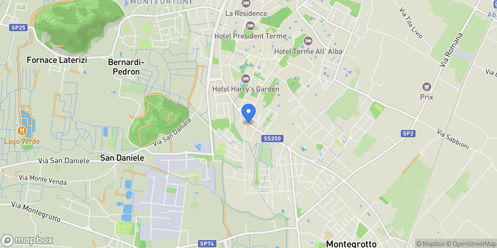 Map showing via delle terme, Montegrotto Terme, Veneto, Italy.