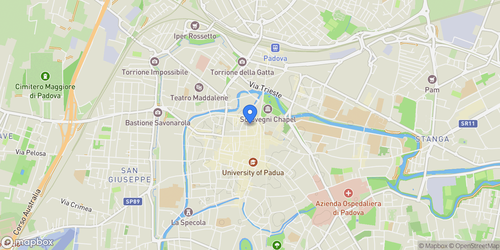 Map showing Via San Fermo, Padova, Veneto, Italy.